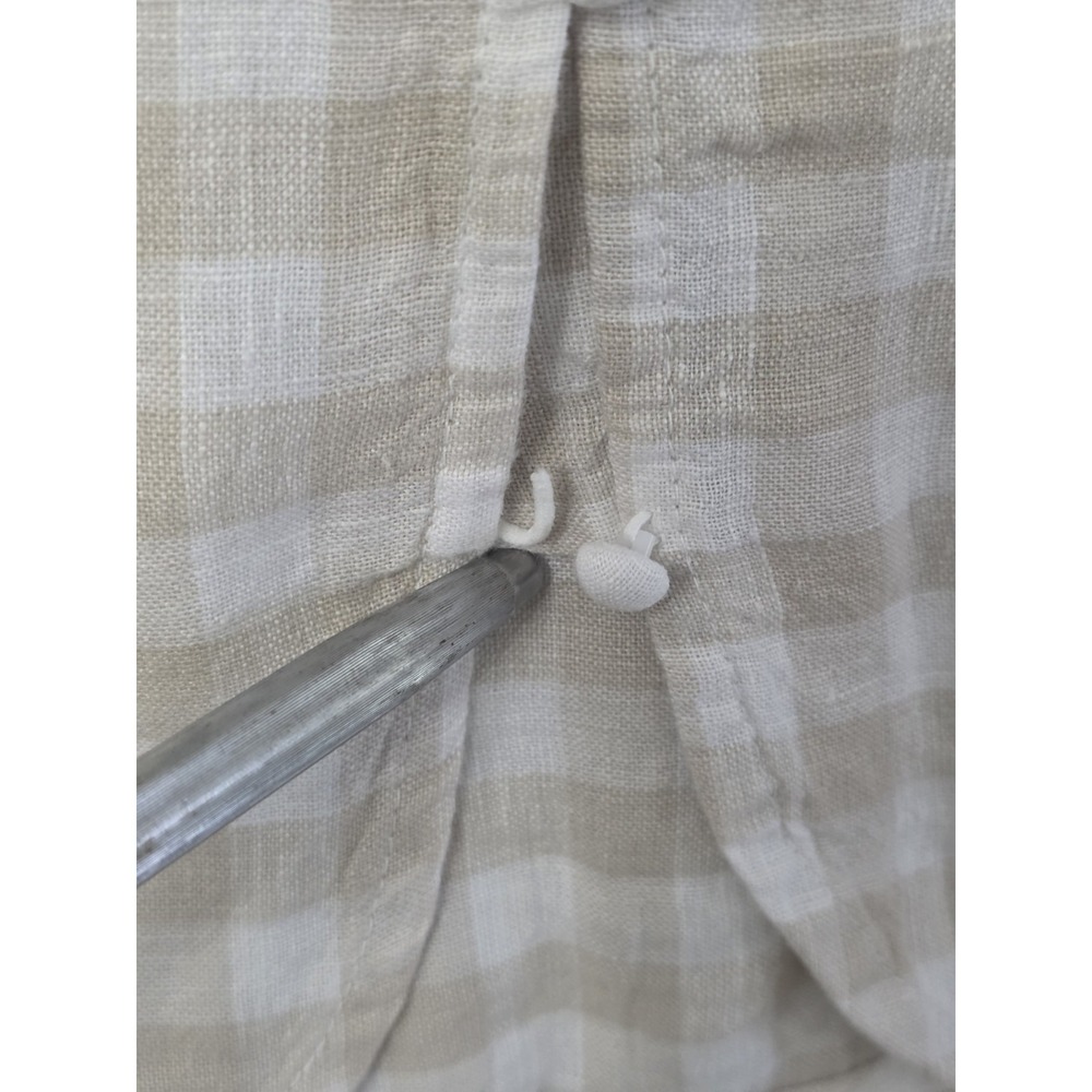 Laura Ashley NWT Women's L Beige Gingham 100% Linen Sleeveless Button-Up Vest - Picture 4 of 9